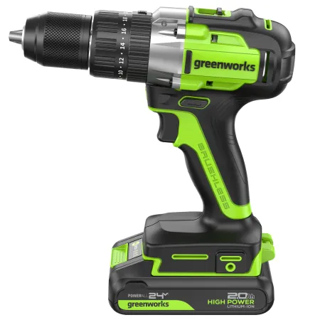 Дрель-шуруповерт ударная аккумуляторная 24V Greenworks GD24DD60 (1х2Ач, ЗУ) купить в Минске