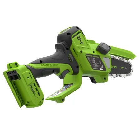 Цепная мини пила аккумуляторная Greenworks CS2410A 24V 10см купить в Минске
