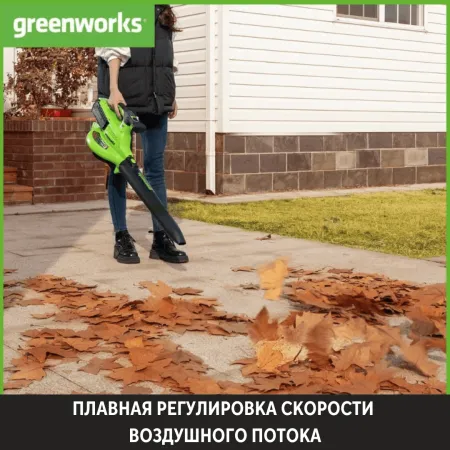 Воздуходув-пылесос садовый аккумуляторный Greenworks 40V GD40BVIIK4 (c 1хАКБ 4Ач и ЗУ) купить в Минске