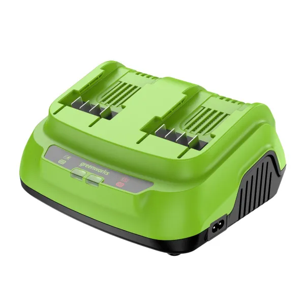 Ультрабыстрое зарядное устройство Greenworks 24V 8А G24X2C8 на 2 аккумулятора купить в Минске