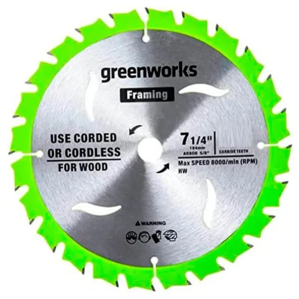 Диск пильный по дереву для циркулярной пилы Greenworks 184x20 мм, 40T купить в Минске