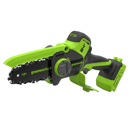 Мини-пила цепная аккумуляторная Greenworks CS2410A, 24 В, с АКБ 4 А·ч и зарядным устройством купить в Минске