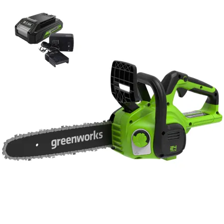 Цепная пила аккумуляторная Greenworks 24V G24CS25K2 (1хАКБ 2Ач и ЗУ) 25см купить в Минске