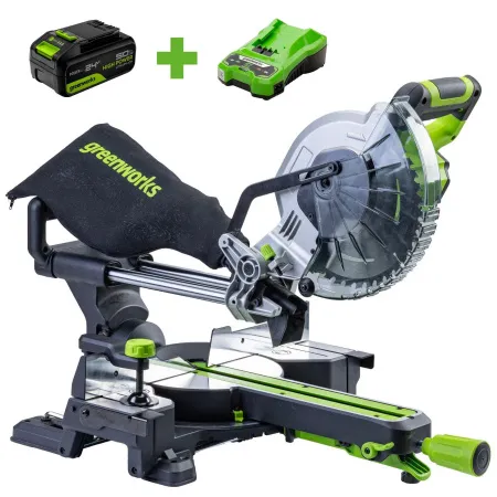 Торцовочная пила Greenworks GD24MS216K5 24V (65х310мм) аккумуляторная, с АКБ 5 А/ч и ЗУ купить в Минске