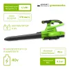 Воздуходув-пылесос садовый аккумуляторный Greenworks 40V GD40BVIIK4 (c 1хАКБ 4Ач и ЗУ) купить в Минске